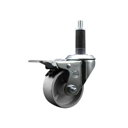 Service Caster 3'' Semi Steel Swivel 1'' Expanding Stem Caster Total Lock Brake SCC-EXTTL20S314-SSS-1